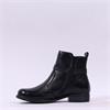 Rieker Low Heel Link Detail Ankle Boot - Black Leather